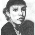 Self Portrait - Pencil Drawing by Roxanne Mapp